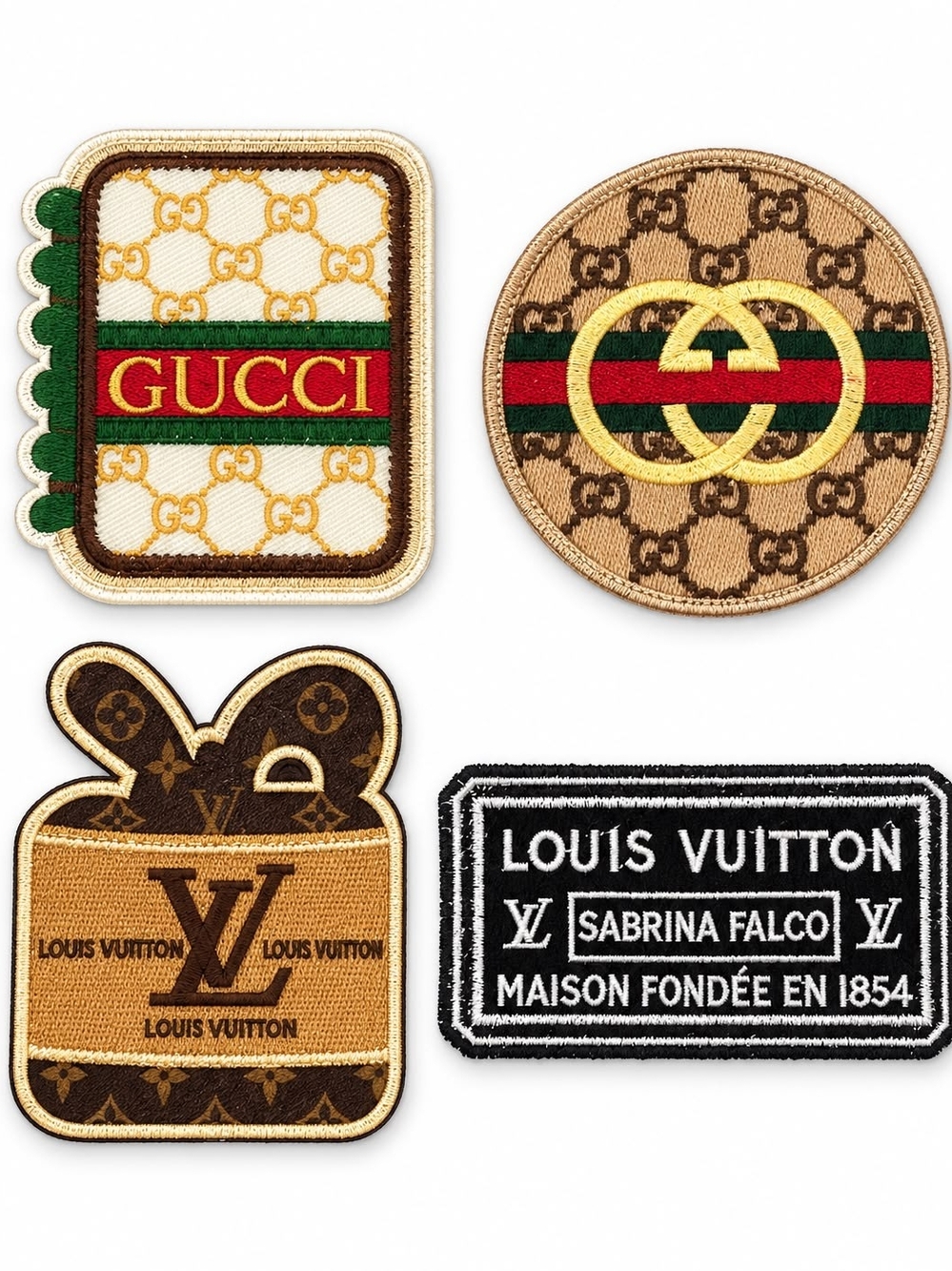 Fashion Patch Set -Brown, Gold, Green, Red, Black